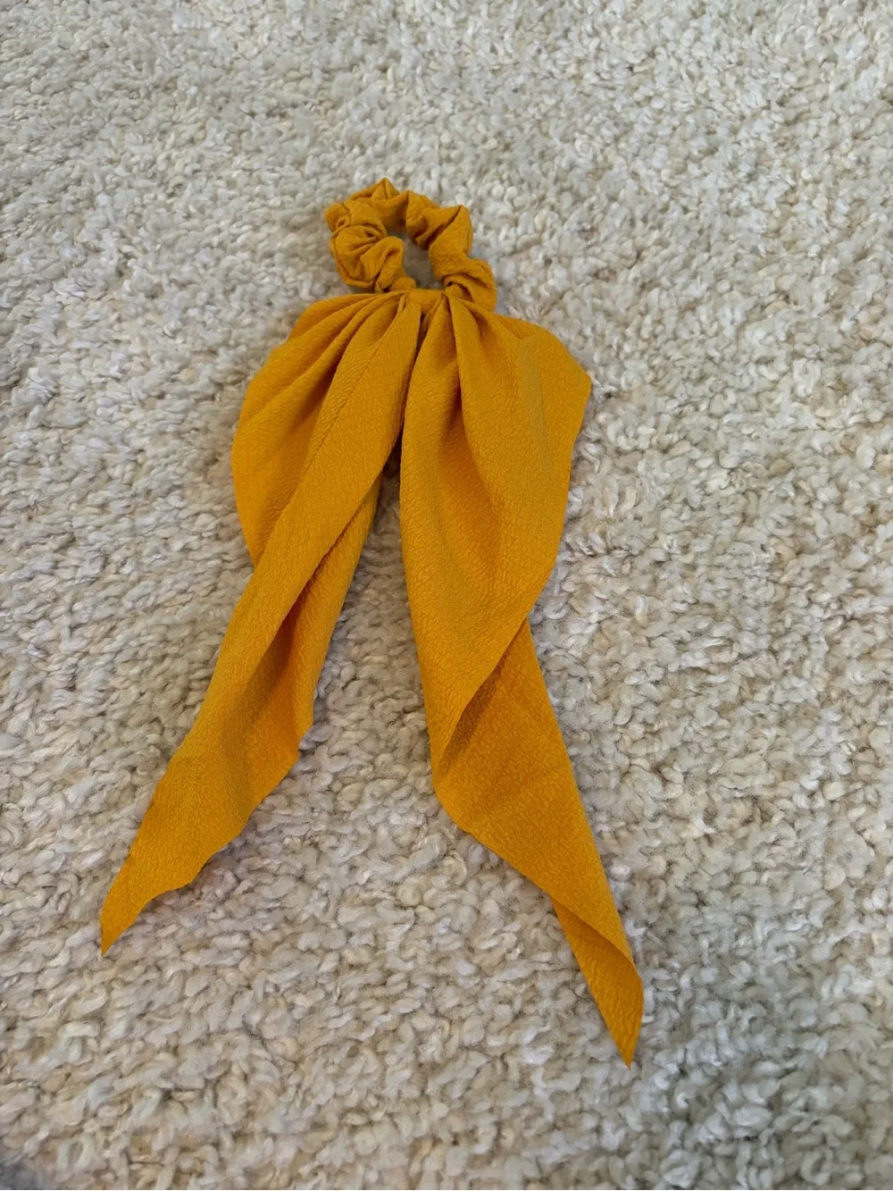 Mustard Yellow Bow Scrunchie Hair Tie